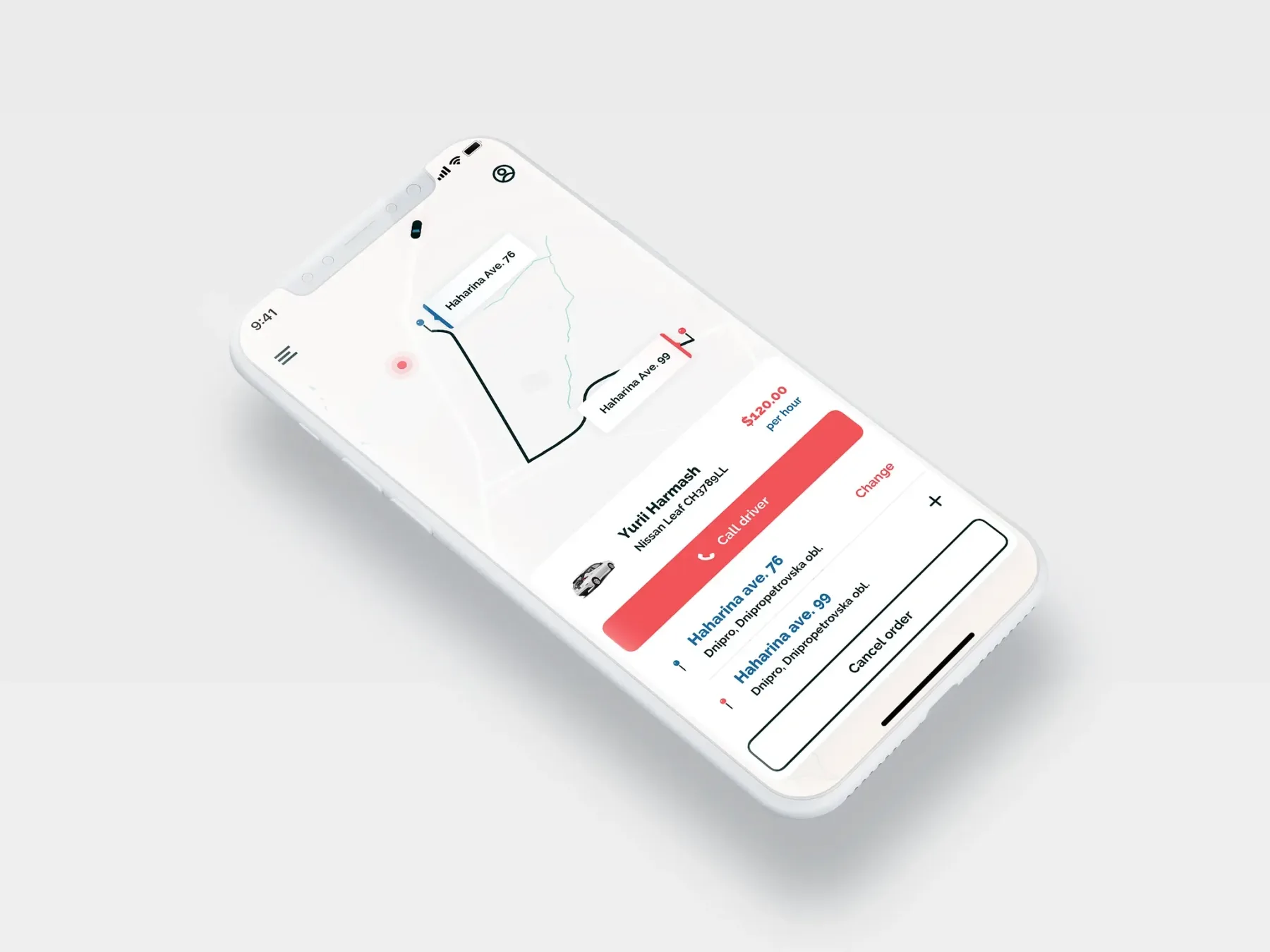 Mobile map, route and listing-detail layouts.