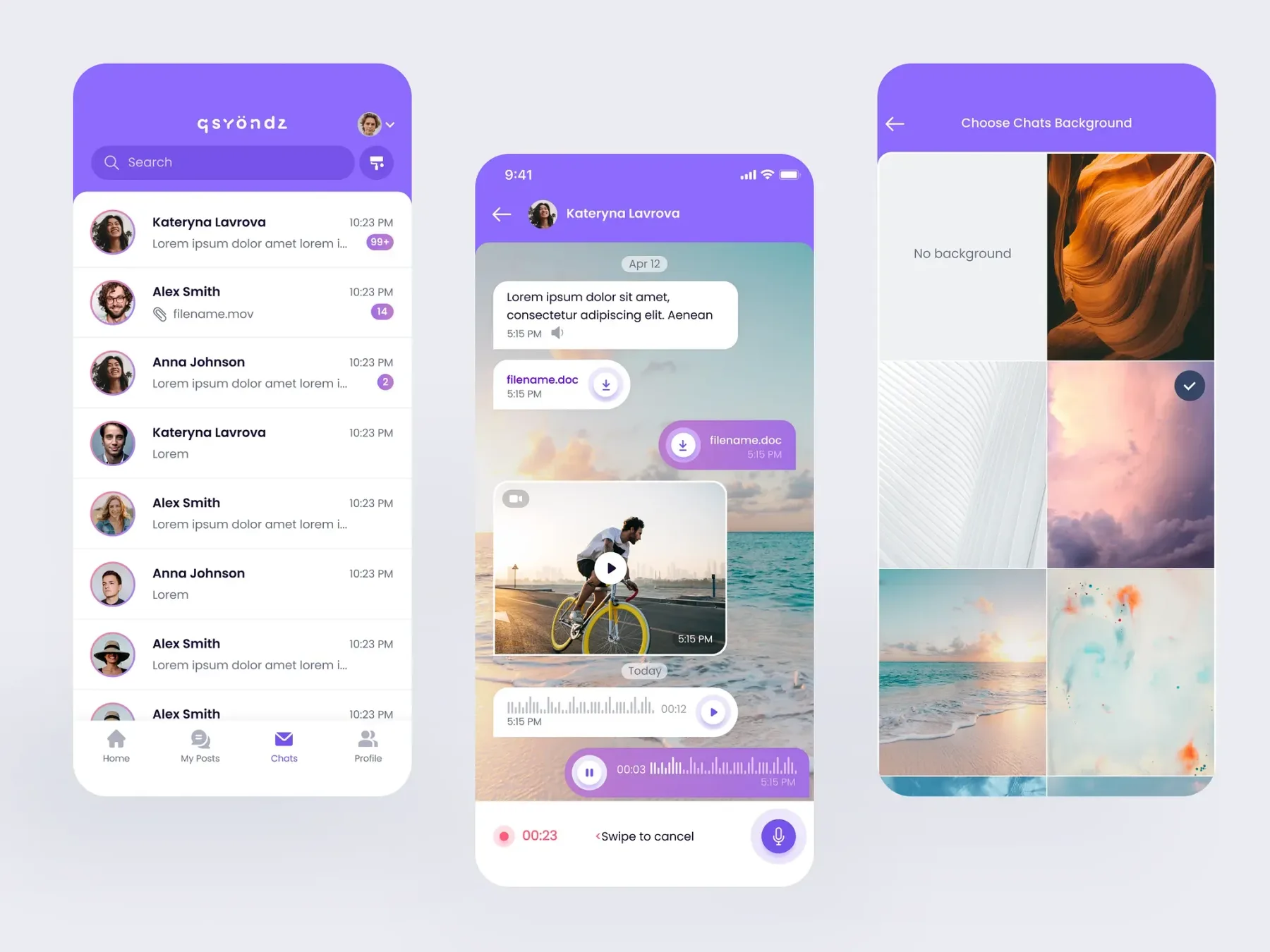 Local social platform messaging and content creation interfaces.