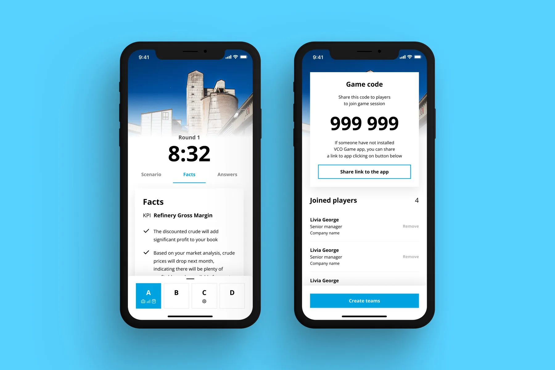 Minimal concept for an enterprise learning interface and leaderboard.