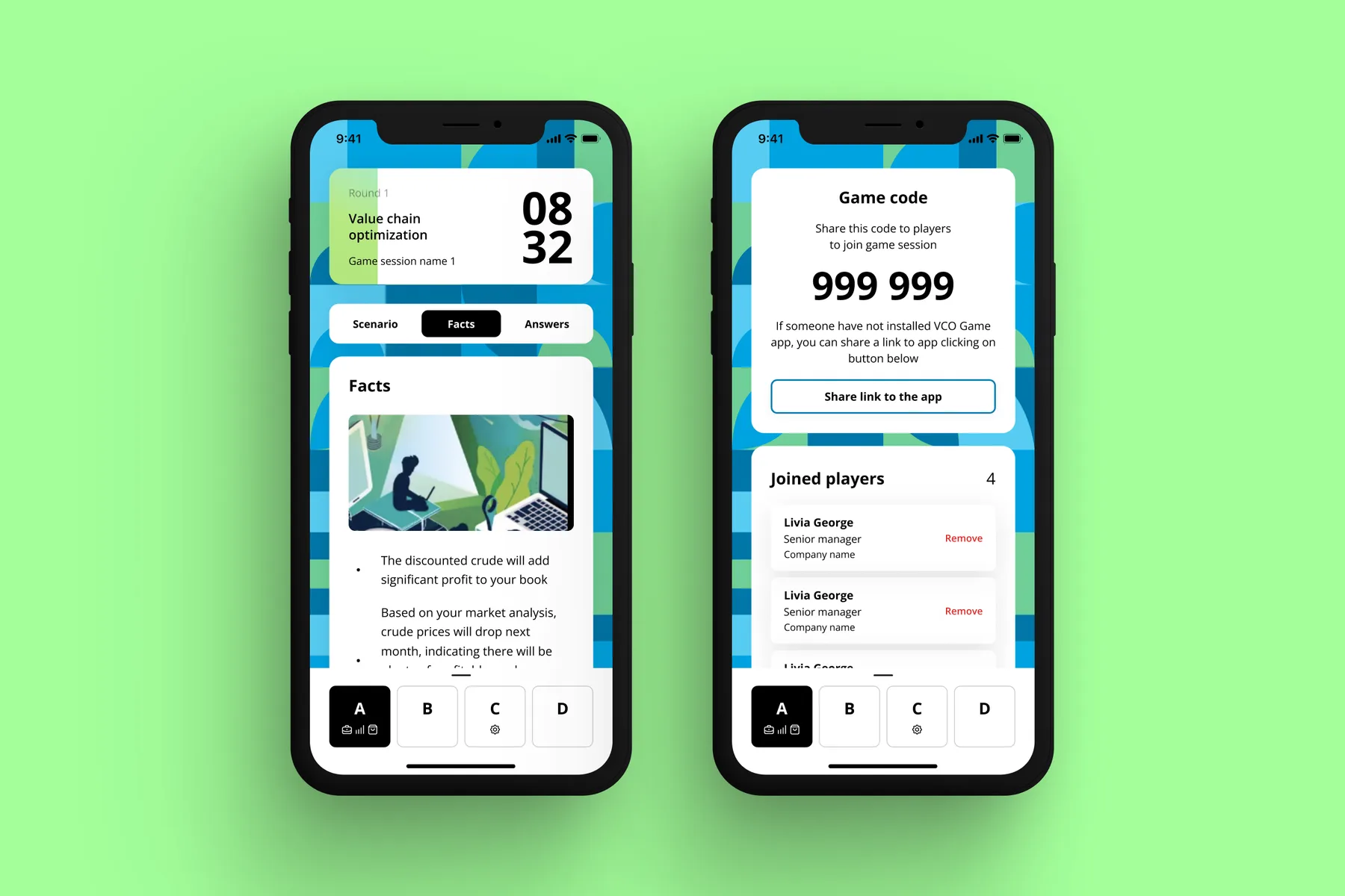 Colorful concept for an enterprise learning interface and leaderboard.